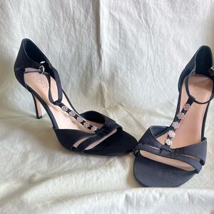 Ann Taylor Loft Size 7.5 Heels Sparkle Leather Outsole Heel 3.5” #But8